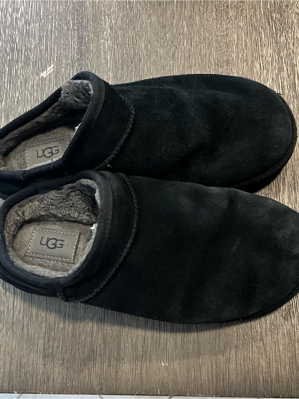 UGG Ascot Suede Moccasin Slippers - Black